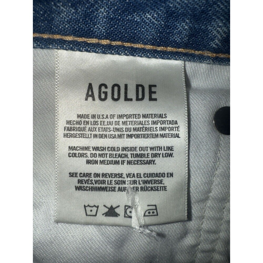 AGOLDE 90’s Jean High Rise Button Fly Denim Cut Offs Shorts Distressed Size 25 - Picture 8 of 11